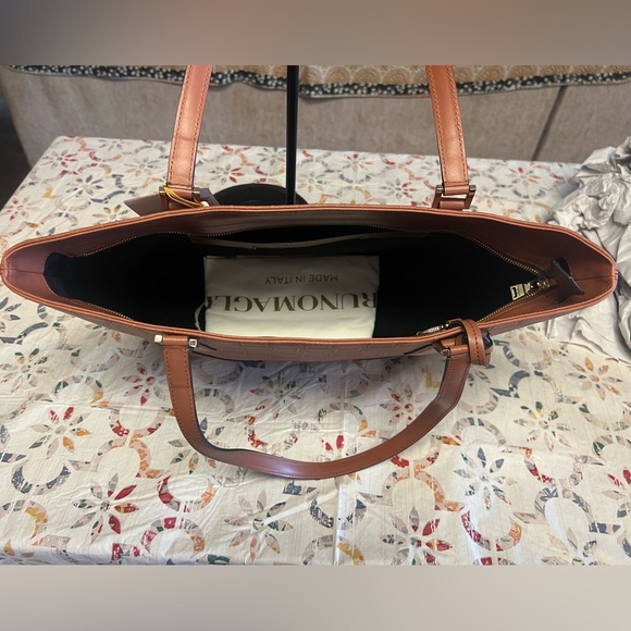 Bruno Magli Woven Embossed Italian Leather Tote. Sienna in color. NWT - Picture 4 of 8